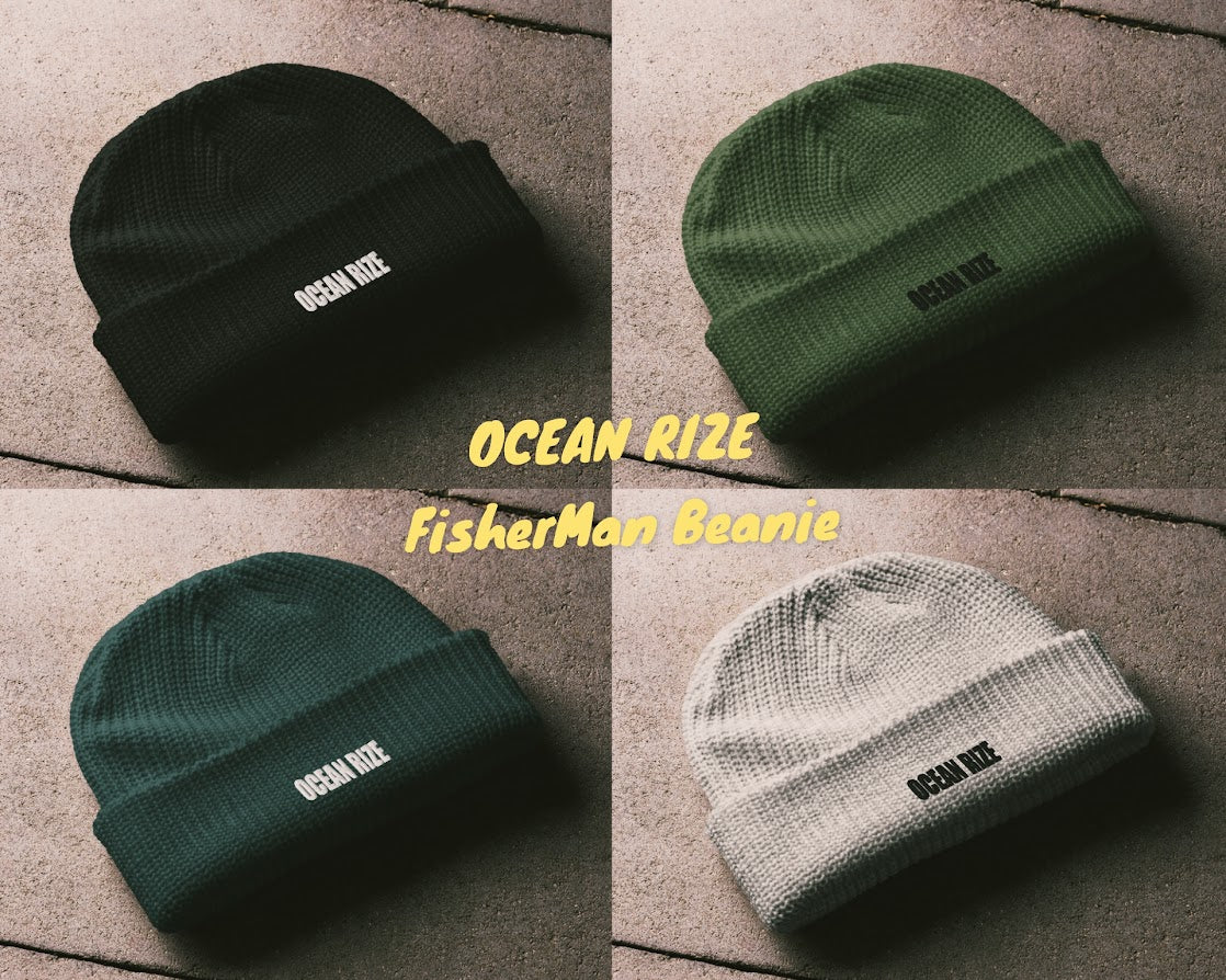 【 WEB限定販売 】OCEAN RIZE フィッシャーマンビーニー　BLACK / LIGHT BLUE